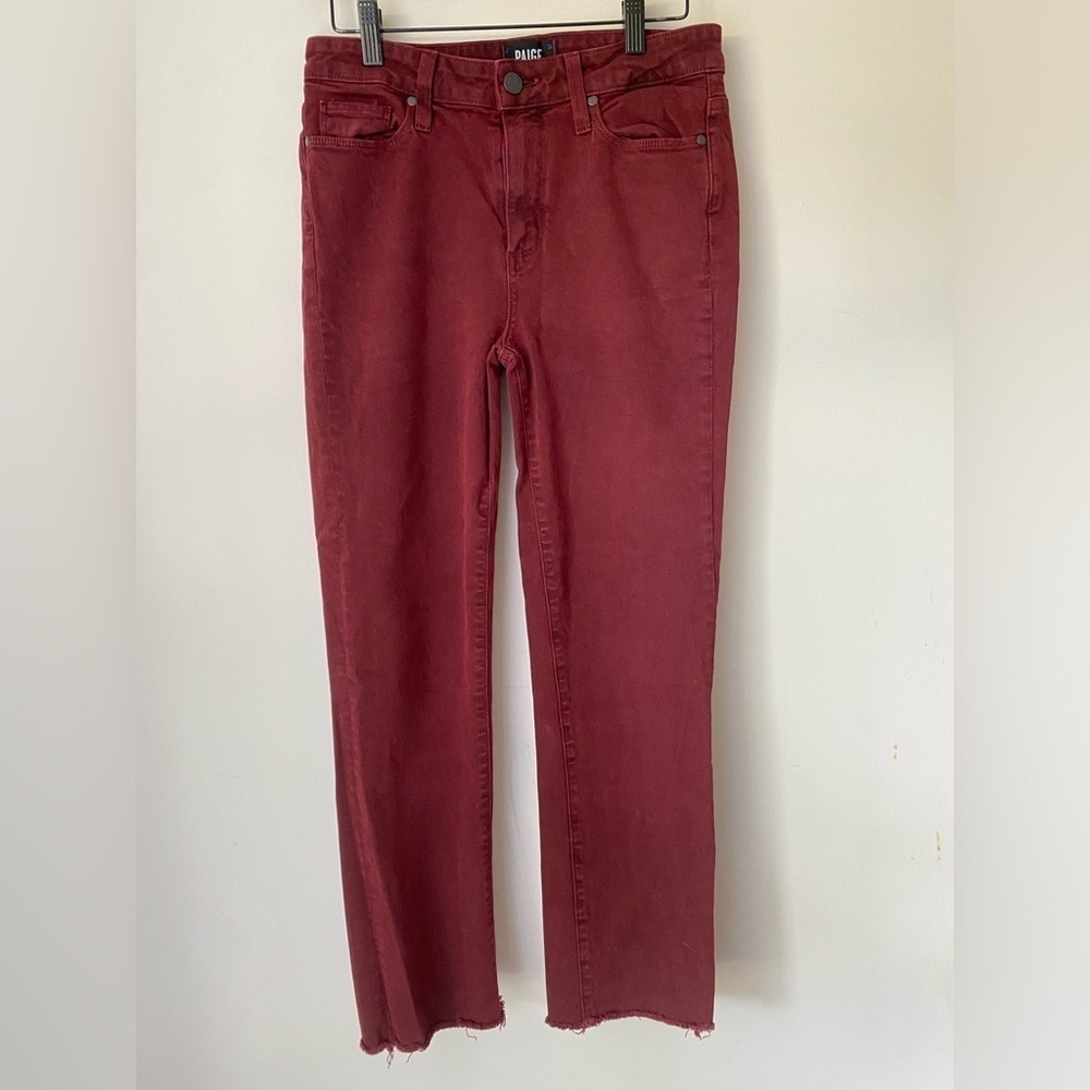 Paige Jeans Women's 28 Jacquelin Straight Denim Red Jeans